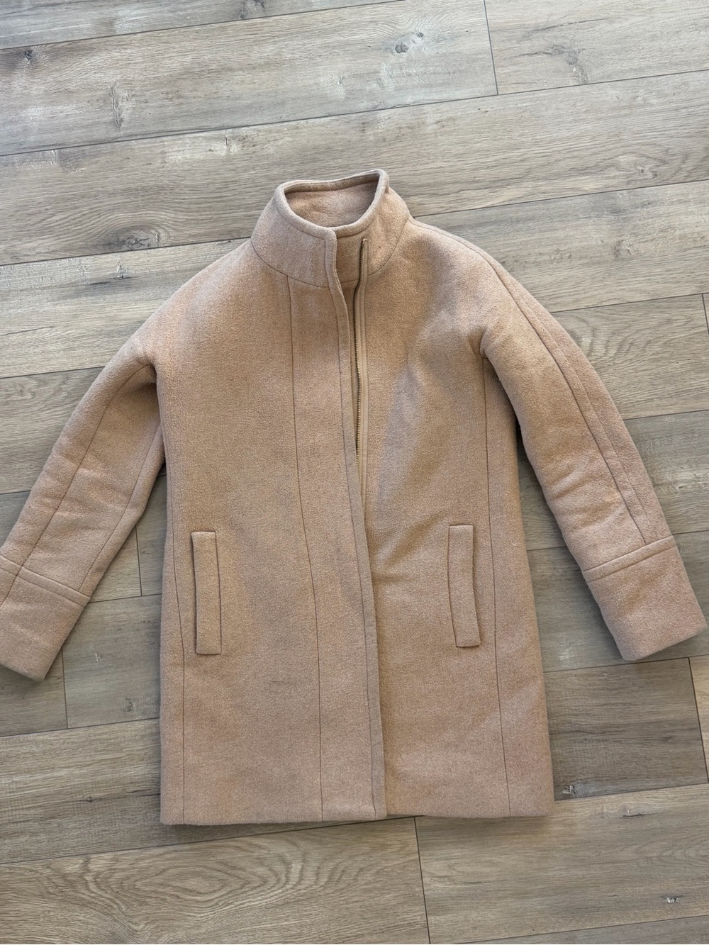 J. Crew Taupe Stand-Collar Pea Coat
